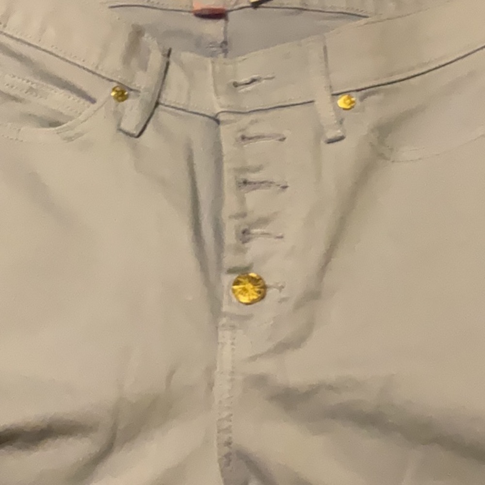 Stylish Light Gray Pants with Gold Accents South Ocean High Rise